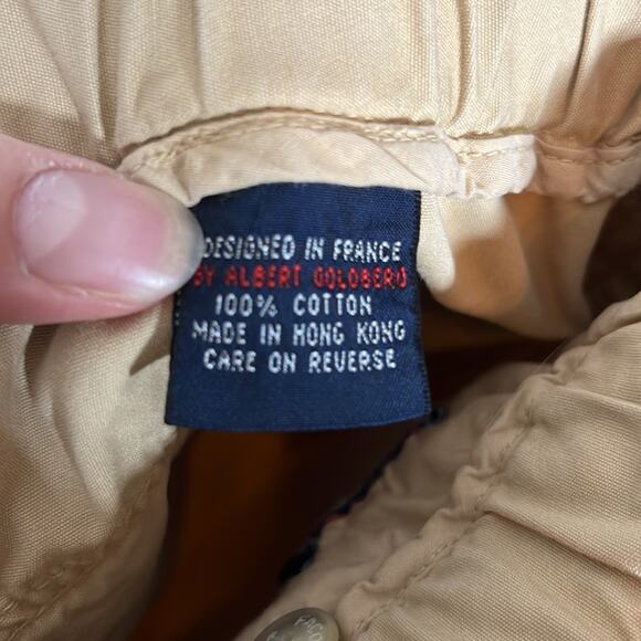 Faconnable cotton tan casual pant Elastic waist with zip closure casual vacation - Picture 10 of 11